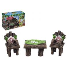 Fairy Garden Woodland Bench and Chair Set  