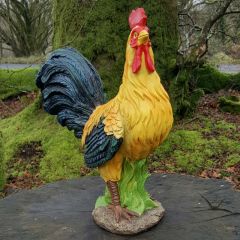 Large Coloured Resin Rooster Ornament 