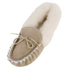 Womens Navy Sheepskin Slippers