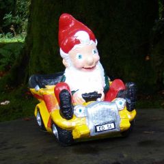 Hot Rod Garden Gnome Yellow Front